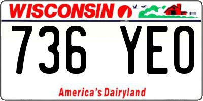 WI license plate 736YEO