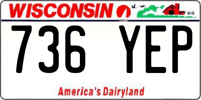 WI license plate 736YEP