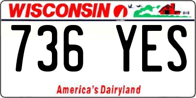 WI license plate 736YES