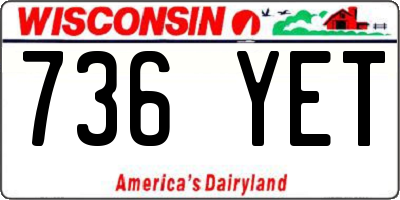 WI license plate 736YET