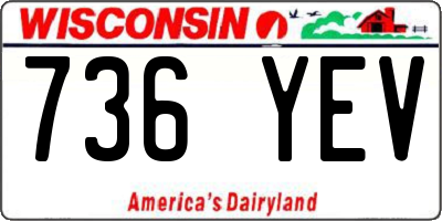 WI license plate 736YEV
