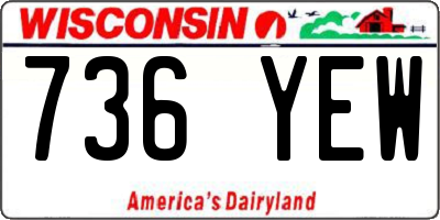 WI license plate 736YEW