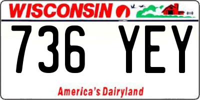 WI license plate 736YEY