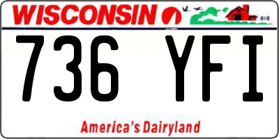 WI license plate 736YFI
