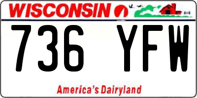 WI license plate 736YFW