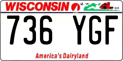 WI license plate 736YGF