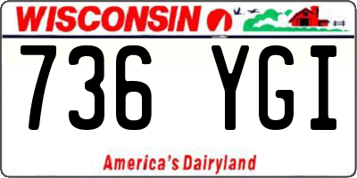 WI license plate 736YGI