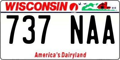 WI license plate 737NAA