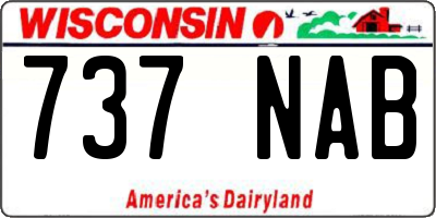 WI license plate 737NAB