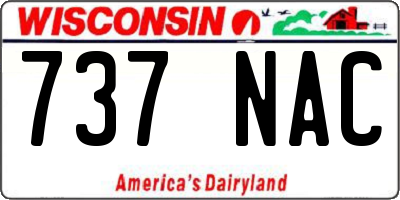 WI license plate 737NAC