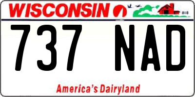 WI license plate 737NAD