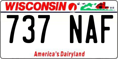 WI license plate 737NAF