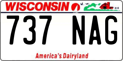 WI license plate 737NAG
