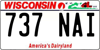 WI license plate 737NAI