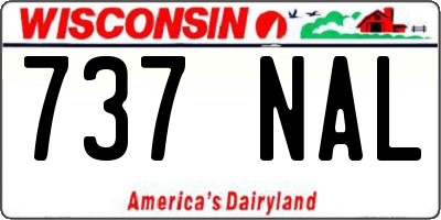 WI license plate 737NAL