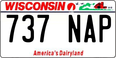 WI license plate 737NAP