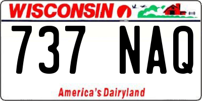 WI license plate 737NAQ