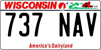 WI license plate 737NAV