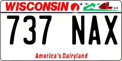 WI license plate 737NAX