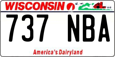 WI license plate 737NBA