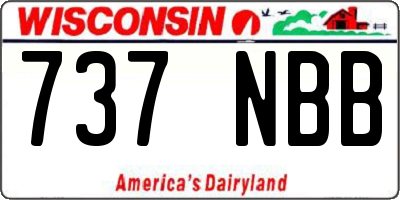 WI license plate 737NBB