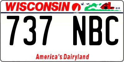 WI license plate 737NBC