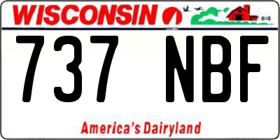 WI license plate 737NBF