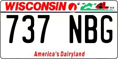 WI license plate 737NBG