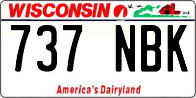 WI license plate 737NBK