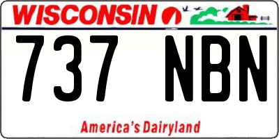 WI license plate 737NBN