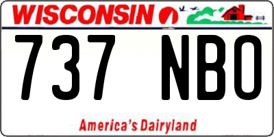 WI license plate 737NBO