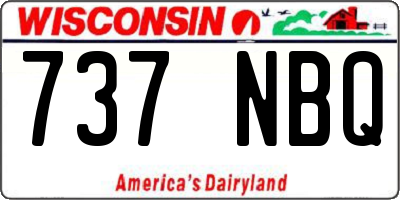 WI license plate 737NBQ