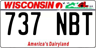 WI license plate 737NBT
