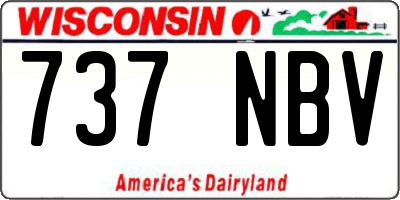 WI license plate 737NBV