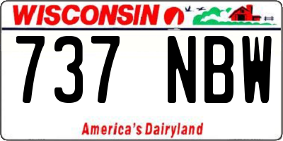 WI license plate 737NBW