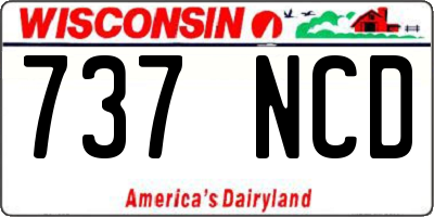 WI license plate 737NCD