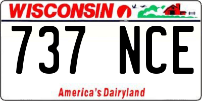 WI license plate 737NCE