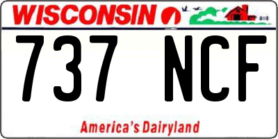 WI license plate 737NCF