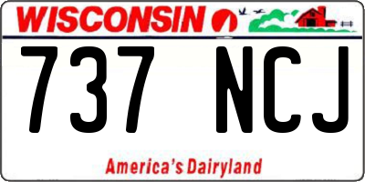 WI license plate 737NCJ