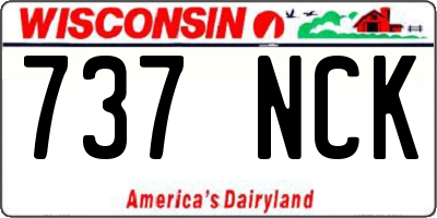 WI license plate 737NCK