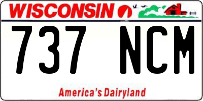WI license plate 737NCM