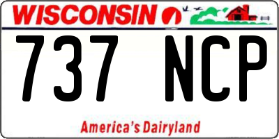 WI license plate 737NCP