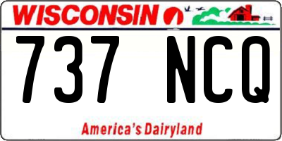 WI license plate 737NCQ