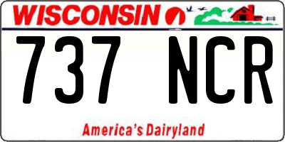 WI license plate 737NCR