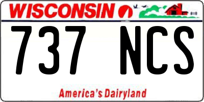 WI license plate 737NCS
