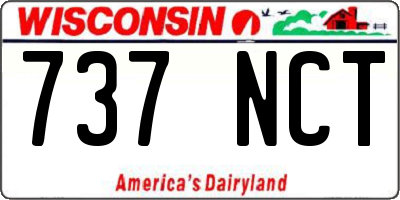 WI license plate 737NCT