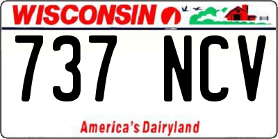 WI license plate 737NCV