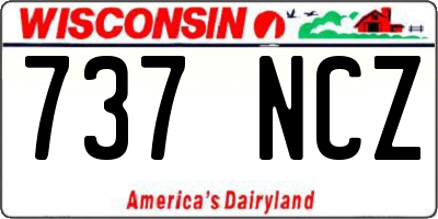 WI license plate 737NCZ