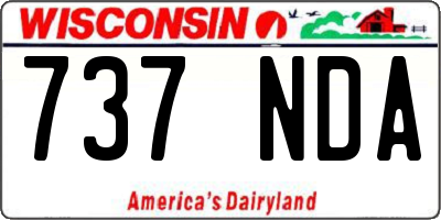 WI license plate 737NDA