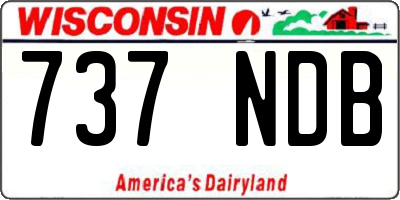 WI license plate 737NDB